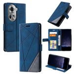 Per OPPO Reno11 5G Global Skin Feel Custodia per telefono in pelle con giunzione (blu)