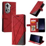 Per OPPO Reno11 5G Global Skin Feel Custodia per telefono in pelle con giunzione (rossa)