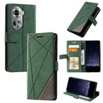 Per OPPO Reno11 5G Global Skin Feel Custodia per telefono in pelle con giunture (verde)