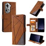 Per OPPO Reno11 5G Global Skin Feel Custodia per telefono in pelle con giunture (marrone)