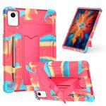 Per Lenovo Tab M11/Xiaoxin Pad 11 2024 T Holder Robot Custodia ibrida in silicone per PC Tablet (Camouflage Rose Red)