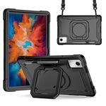 Custodia per tablet PC ibrida in silicone con robot per Lenovo Tab M11/Xiaoxin Pad 11 2024 (nero)