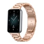 Cinturino per orologio in metallo a tre ceppi For Honor Band 9 (oro rosa)