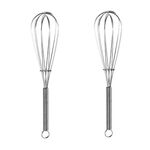 Mini frusta manuale in acciaio inossidabile portatile per uso domestico, 2 pezzi, dimensioni: 10 pollici
