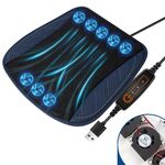 Cuscino del sedile traspirante ventilato estivo per auto USB (Ventilatore da 8 set blu scuro)