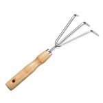 Attrezzi per spalare per piantare giardini Kit da giardinaggio con manico in legno addensato, modello: rastrello in filo metallico