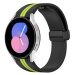 Per Samsung Galaxy Watch 5 Cinturino in silicone pieghevole da 40 mm con chiusura magnetica (nero + verde lime)