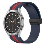 Per Samsung Galaxy Watch 4 Cinturino in silicone pieghevole classico da 46 mm con chiusura magnetica (blu notte + rosso)