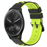 Per Garmin Vivomove Sport 20mm Cinturino in silicone poroso bicolore (nero + verde lime)