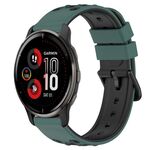 Per Garmin Venu 2 Plus 20mm Cinturino in silicone poroso bicolore (verde oliva + nero)