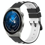 Per Huawei Watch GT3 Pro 43mm 20mm Cinturino in silicone poroso bicolore (nero + bianco)