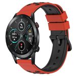 Cinturino per orologio in silicone poroso bicolore da 42 mm 20 mm For Honor Magic Watch2 (rosso + nero)