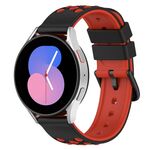 Per Samsung Galaxy Watch5 44mm 20mm Cinturino in silicone poroso bicolore (nero + rosso)