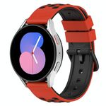 Per Samsung Galaxy Watch5 44mm 20mm Cinturino in silicone poroso bicolore (rosso + nero)