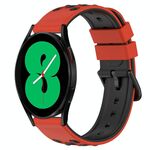 Per Samsung Galaxy Watch4 44mm 20mm Cinturino in silicone poroso bicolore (rosso + nero)