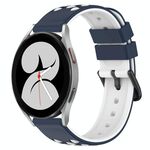 Per Samsung Galaxy Watch4 40mm 20mm Cinturino in silicone poroso bicolore (blu notte + bianco)