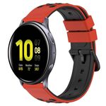 Per Samsung Galaxy Watch Active2 40mm 20mm Cinturino in silicone poroso bicolore (rosso + nero)