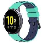 Per Samsung Galaxy Watch Active2 40mm 20mm Cinturino in silicone poroso bicolore (verde lime + blu)