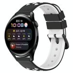 Per Huawei Watch 3 Cinturino in silicone poroso bicolore da 22 mm (nero + bianco)