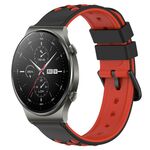 Per Huawei GT2 Pro 22mm Cinturino in silicone poroso bicolore (nero + rosso)