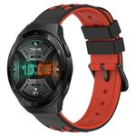 Per Huawei Watch GT 2E 22mm Cinturino in silicone poroso bicolore (nero + rosso)