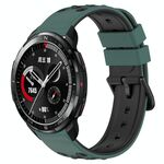 Cinturino per orologio For Honor Watch GS Pro 22mm in silicone poroso bicolore (verde oliva + nero)