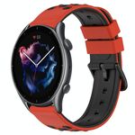 Per Amazfit GTR 3 Pro 22mm cinturino in silicone poroso bicolore (rosso + nero)