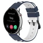 Per Amazfit GTR 2 22mm cinturino in silicone poroso bicolore (blu notte + bianco)