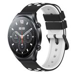 Per Xiaomi MI Watch S1 Pro 22mm Cinturino in silicone poroso bicolore (nero + bianco)