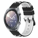 Per Samsung Galaxy Watch3 45mm 22mm Cinturino in silicone poroso bicolore (nero + bianco)