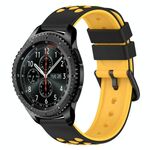 Per Samsung Gear S3 Frontier 22mm Cinturino in silicone poroso bicolore (nero + giallo)