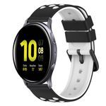 Per Samsung Galaxy Watch Active2 44mm 20mm Cinturino in silicone bicolore (rosa + bianco)