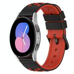 Per Samsung Galaxy Watch 42mm 20mm Cinturino in silicone bicolore (nero + bianco)