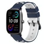 Per Amazfit GTS 2 Mini 20mm Cinturino in silicone bicolore (blu notte + bianco)