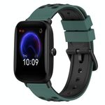 Per Amazfit Pop 20mm cinturino in silicone bicolore (verde oliva + nero)