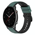 Per cinturino in silicone bicolore Amazfit GTR 2e 22mm (verde oliva + nero)