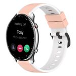 Per cinturino in silicone bicolore Amazfit GTR 2 22mm (rosa + bianco)