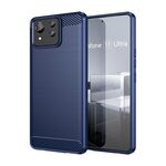 Custodia in TPU in fibra di carbonio con texture ultra spazzolata per Asus Zenfone 11 (blu)