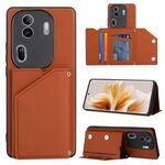 Per OPPO Reno11 Pro Global Skin Feel PU + TPU + custodia per telefono con slot per schede PC (marrone)