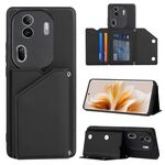 Per OPPO Reno11 Pro Global Skin Feel PU + TPU + Custodia per telefono con slot per schede PC (Nero)