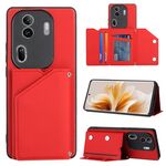 Per OPPO Reno11 Pro Global Skin Feel PU + TPU + Custodia per telefono con slot per schede PC (Rosso)