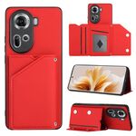 Per OPPO Reno11 Global Skin Feel PU + TPU + Custodia per telefono con slot per schede PC (Rosso)