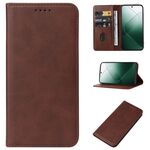 Per la custodia del telefono in pelle con chiusura magnetica Xiaomi 14 (marrone)