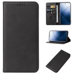 Custodia per telefono in pelle con chiusura magnetica per Xiaomi 14 Pro (nera)