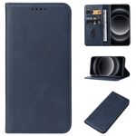 Custodia per telefono in pelle con chiusura ultra magnetica per Xiaomi 14 (blu)