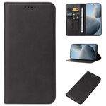 Custodia per telefono in pelle con chiusura magnetica per Xiaomi Redmi K70E (nera)