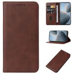 Custodia per telefono in pelle con chiusura magnetica per Xiaomi Redmi K70E (marrone)