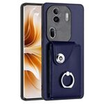 Per OPPO Reno11 Pro Custodia per telefono in PU con supporto ad anello per borsa per organo globale (blu)