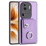 Per OPPO Reno11 Pro Custodia per telefono in PU con supporto ad anello per borsa per organo globale (viola)