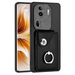 Per OPPO Reno11 Pro Custodia per cellulare in PU con supporto ad anello per borsa per organo globale (nera)